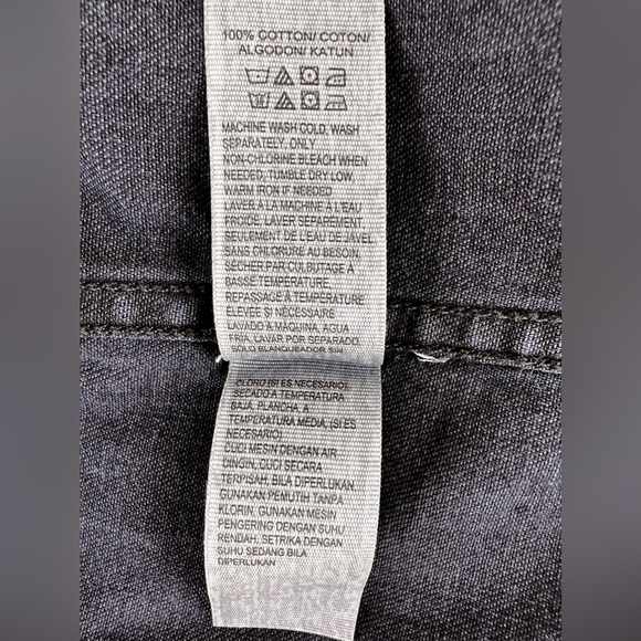 Lucky Brand Hand Crafted Studded Dark Denim Shirt - Picture 9 of 10